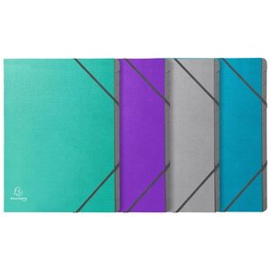 Trieur Agrafé 3 Rabats Avec Élastiques 12 Compartiments Tekso - A4 - Couleurs Assorties - Exacompta