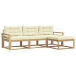 vidaXL Ensemble de canapés d'extérieur 4 pc Blanc et crème Polyester