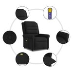 vidaXL Fauteuil de massage inclinable Noir Tissu