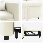 vidaXL Canapé Lit Simple avec des roues Crème 90 x 165 x 87 cm Velours
