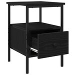 Commode de chevet vidaXL Noir Chêne 34x36x50 cm Bois d'ingénierie et Acier