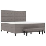 vidaXL Lit à ressorts avec matelas Taupe 180 x 200 cm tissu