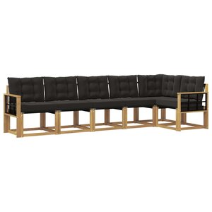 vidaXL Ensemble de canapés d'extérieur 6 pc Blanc et noir
