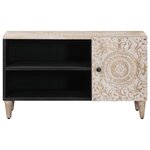vidaXL Meuble TV Blanc 80 x 31 5 x 46 cm Bois de mangue massif