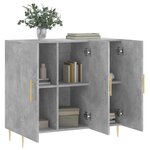 vidaXL Buffet gris béton 90x34x80 cm bois d'ingénierie