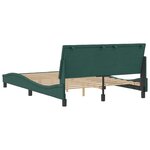 vidaXL Cadre de lit avec tête de lit Vert foncé 140x190 cm Velours