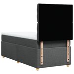 vidaXL Sommier à lattes de lit avec matelas Gris foncé 90x200 cm Tissu