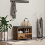 vidaXL Banc d'entrée avec coussin Bois ancien 60 x 38 x 46 cm