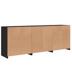 vidaXL Buffet avec lumières LED noir 181 5x37x67 cm
