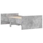 vidaXL Cadre de lit avec tiroirs sans matelas gris béton 90x200 cm
