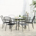 vidaXL Ensemble de chaises de jardin empilables 7 Pièces anthracite