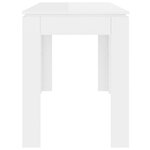 vidaXL Table à manger Blanc brillant 120x60x76 cm Bois d'ingénierie