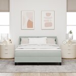 vidaXL Lit Box Spring avec Matelas Gris clair 140x190 cm Velours
