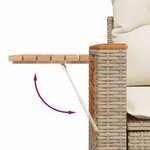 vidaXL Ensemble de canapé de jardin 10 Pièces Beige polyrotin