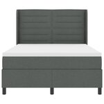 Lit à ressorts vidaXL avec matelas et LED Gris foncé 140x200 cm Tissu