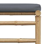 vidaXL Repose-pied de jardin avec coussin gris foncé Bambou