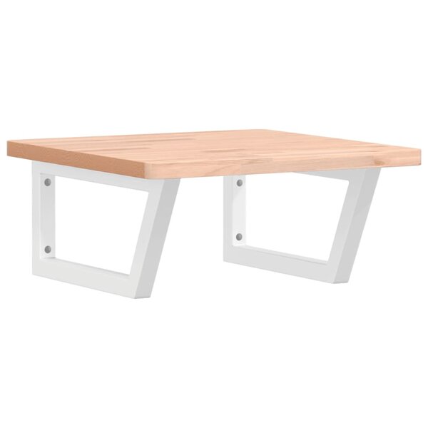 vidaXL Étagère de vasque murale acier et bois massif de hêtre