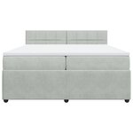 vidaXL Sommier à lattes de lit et matelas Gris clair 200x200cm Velours