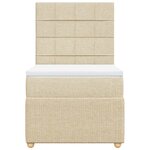 vidaXL Sommier à lattes de lit avec matelas Crème 80x200 cm Tissu