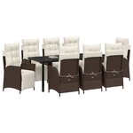 vidaXL Ensemble de salle à manger pour jardin 9 Pièces Marron polyrotin