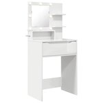 vidaXL Tables de maquillage pour chambre avec tiroir Blanc brillant