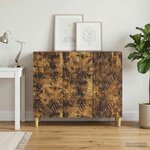 vidaXL Buffet Chêne fumé 89 x 34 5 x 80 cm Bois d'ingénierie
