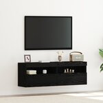 Buffets TV vidaXL avec lumières LED 2 Pièces Chêne Noir 60x30x40 cm