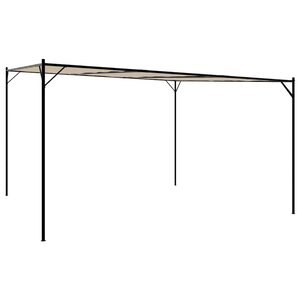 vidaXL Belvédère beige 4x4 m 180 g/m² tissu et acier