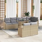 vidaXL Ensemble de canapé de jardin 9 Pièces beige et gris clair