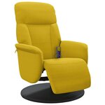 vidaXL Fauteuil inclinable de massage avec repose-pied jaune velours