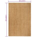 vidaXL Tapis rectangulaire Naturel 180x250 cm Jute