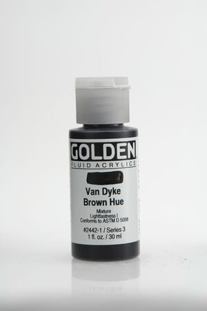 Peinture Acrylic FLUIDS Golden III 30ml Brun Van Dyke