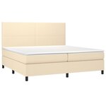 vidaXL Sommier à lattes de lit avec matelas Crème 200x200 cm Tissu