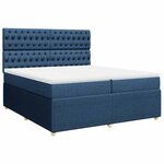 vidaXL Sommier à lattes de lit avec matelas Bleu 200x200 cm Tissu