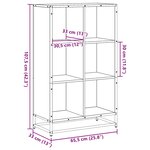 vidaXL Bibliothèque chêne fumé 65 5x33x107 5 cm bois d'ingénierie