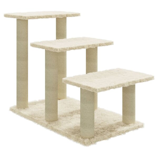 vidaXL Arbre à chat avec griffoirs en sisal Crème 50 5 cm