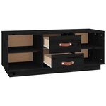 vidaXL Meuble TV Noir 100x34x40 cm Bois de pin massif