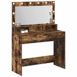 vidaXL Table de Toilette avec étagère Chêne fumé 100 x 41 x 135 cm
