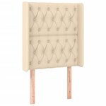 vidaXL Tête de lit à LED Crème 83x16x118/128 cm Tissu