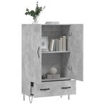 vidaXL Buffet haut gris béton 69 5x31x115 cm bois d'ingénierie
