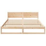 vidaXL Cadre de lit Marron 180 x 200 cm Bois de pin massif