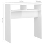 vidaXL Table console Blanc brillant 78x30x80 cm Aggloméré