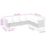 vidaXL Salon de jardin 6 Pièces avec coussins noir résine tressée