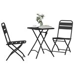 vidaXL Ensemble bistrot 3 pc Anthracite Acier