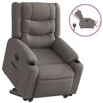 vidaXL Fauteuil inclinable électrique taupe tissu