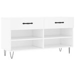 vidaXL Banc à chaussures blanc 102x35x55 cm bois d'ingénierie