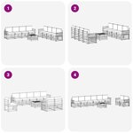 vidaXL Ensemble de canapés d'extérieur 9 pc Blanc et Beige Polyester