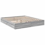 vidaXL Cadre de lit et tiroirs sonoma gris 200x200cm bois d'ingénierie