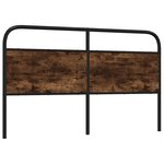 vidaXL Tête de lit chêne fumé 160 cm acier et bois d'ingénierie