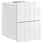 vidaXL Cabinet de chevet mural Blanc brillant 33 x 34 5 x 43 cm